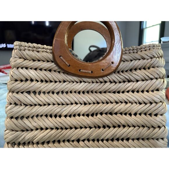 Cappelli Straworld Handbags - Cappelli Straworld women's straw leopard lined tote handbag EUC